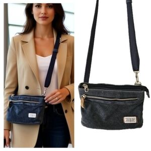 Travelon Anti Theft Heritage Small Crossbody Bag In Blue Denim